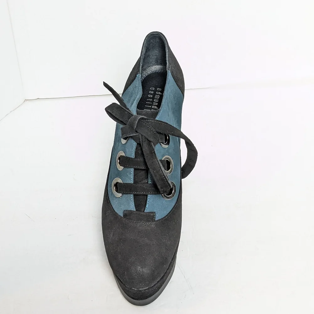Edmundo Castillo two tone suede wedges